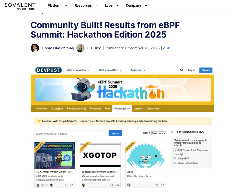 Community Built! Results from eBPF Summit: Hackathon Edition 2025