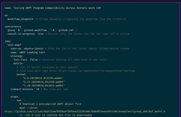 Testing eBPF Program Compatibility Across Kernels with LVH and GitHub Actions